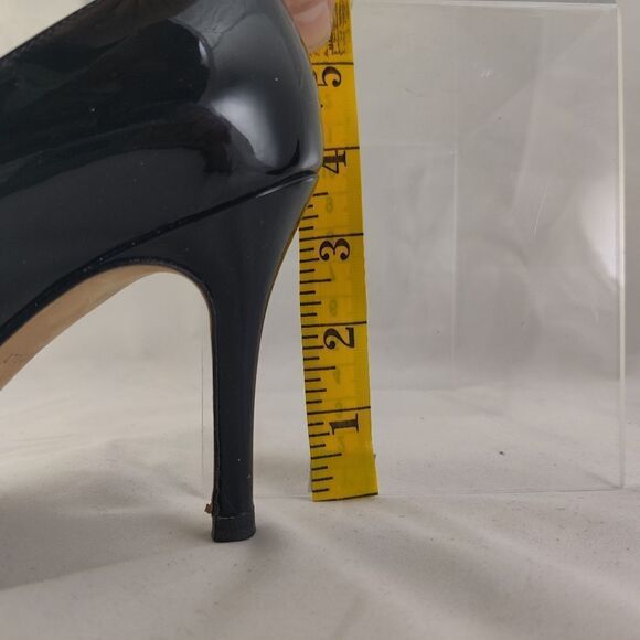 Kate spade Black Patent Leather Heels Sz 8.5 Round Toe Pink Insole +/- 3.5" High - Picture 14 of 15